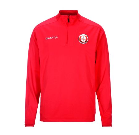 KV Wordt Kwiek - Half zip Heren rood en zwart