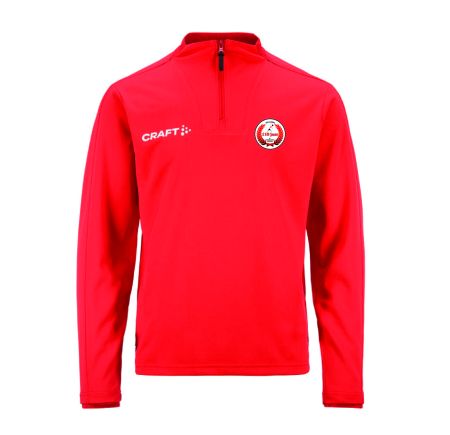 KV Wordt Kwiek - Half zip Kids rood en zwart